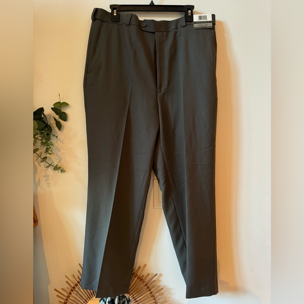 Architect Men’s Dark Grey Classic Fit Wrinkle Free Dress Pants 38X29 NWT